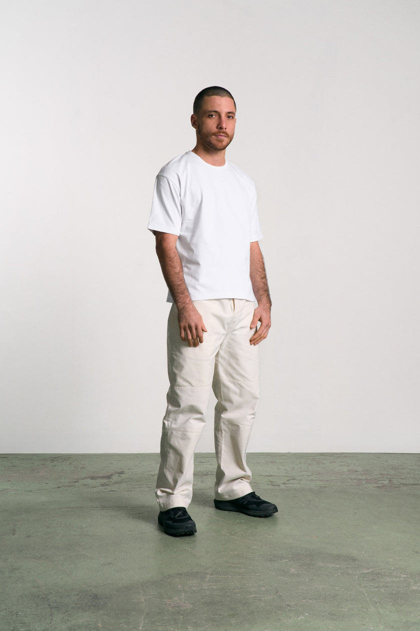 Pantalon unisexe coupe droite – 100% coton vintage robuste de toiles de tente. Modèle unique. Fabrication française.