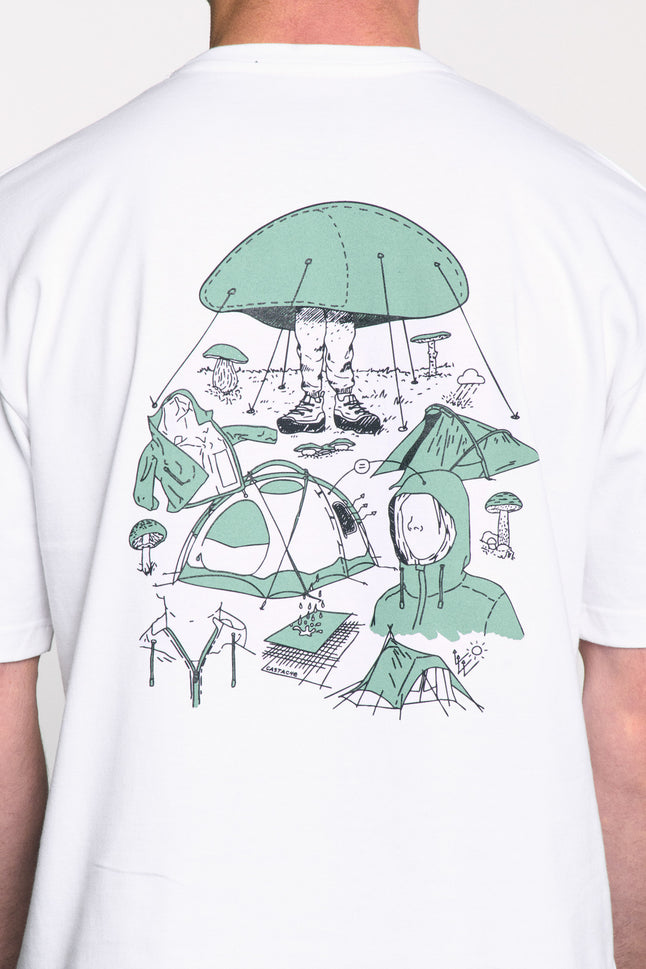 Tee-shirt unisexe en coton biologique de qualité, fabriqué en France en petite série à partir de stocks dormants. Confort durable, coupe large et courte, design original.